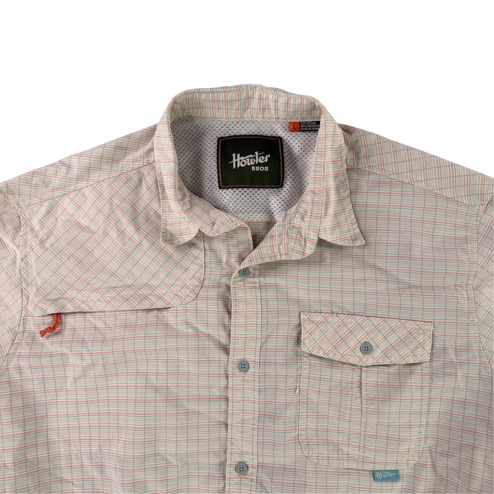 Howler Brothers Shirt Mens Large Plaid Vented Long Sleeve Fishing Outdoor Top L